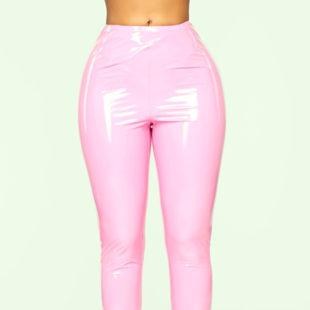 Sexy High Rise Pink Vinyl/Latex Pants